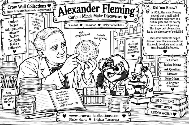 Alexander Fleming educational illustration