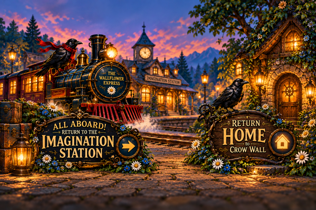 Wallflower Express return to Imagination Station and Return Home to Crow Wall