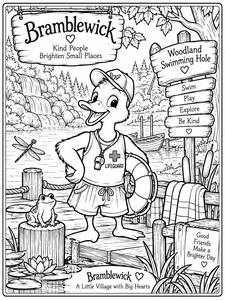 Drake Anatidae Bramblewick coloring page at the Woodland Swimming Hole