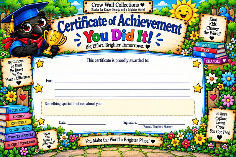 Crow Wall Certificate of Achievement printable