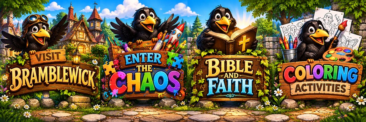 Visit Bramblewick, Enter the Chaos, Bible and Faith, or Coloring Activities