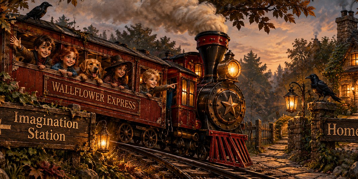 Wallflower Express with children traveling between Imagination Station and Home