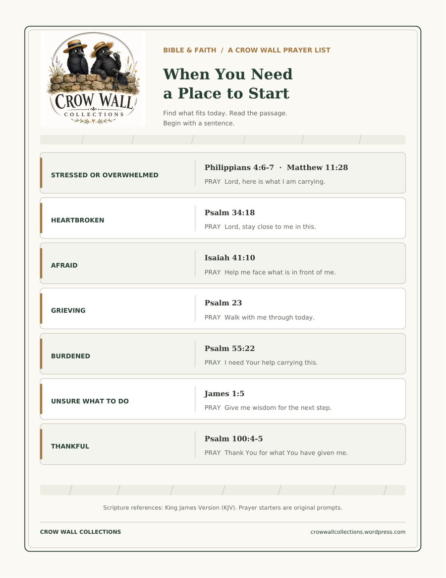 Preview of When You Need a Place to Start scripture and prayer guide