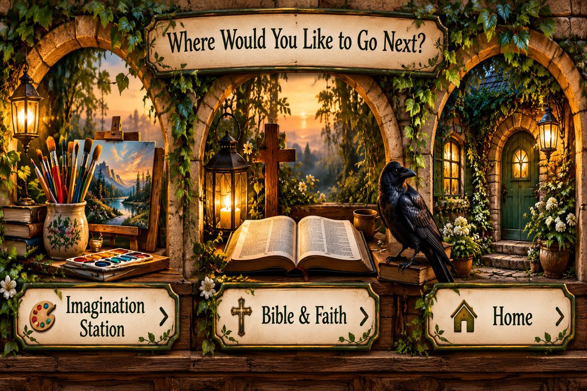 Where would you like to go next? Imagination Station, Bible and Faith, or Home