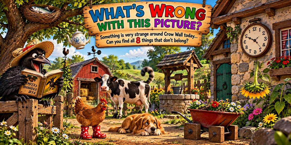 What's Wrong With This Picture? Crow Wall farmyard puzzle