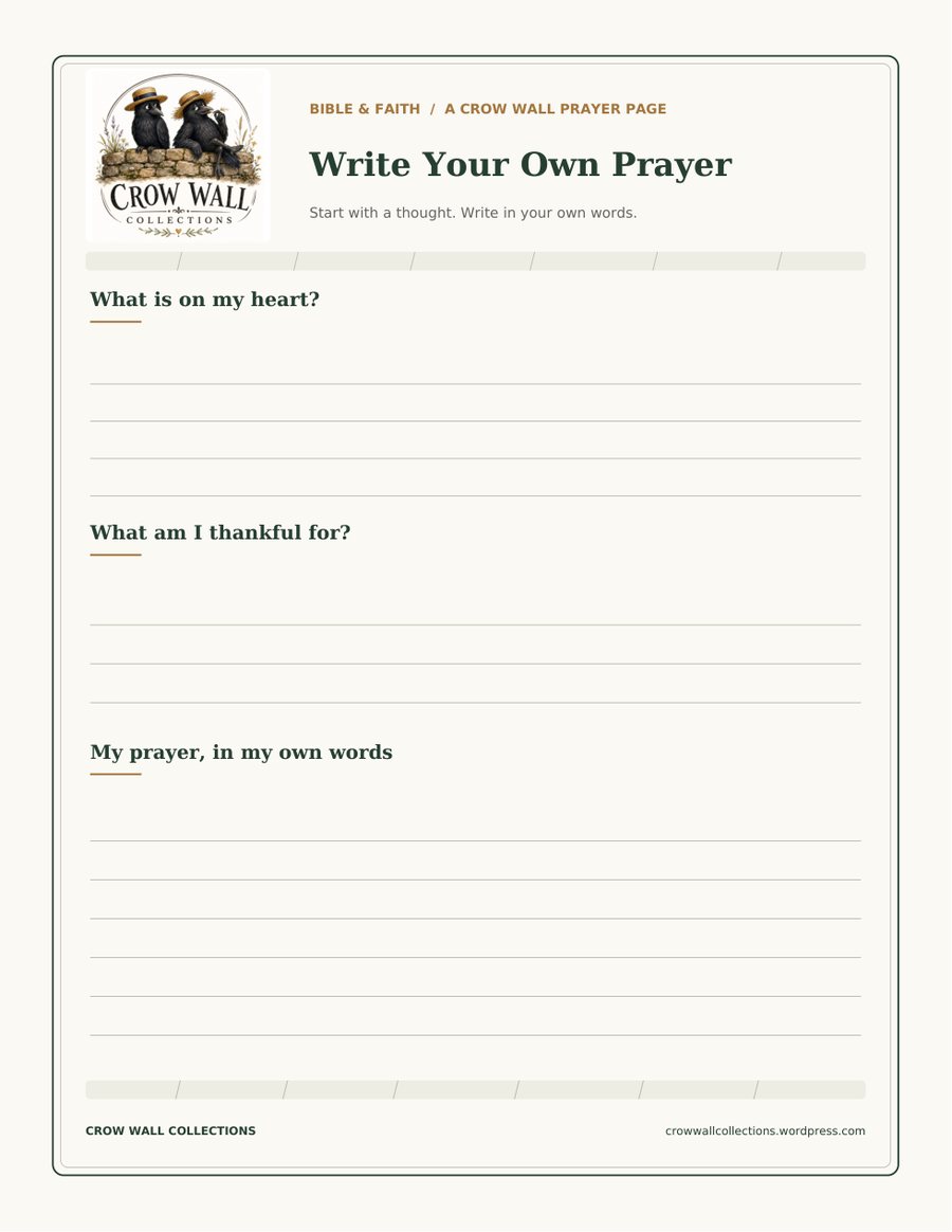 Preview of Write Your Own Prayer printable page