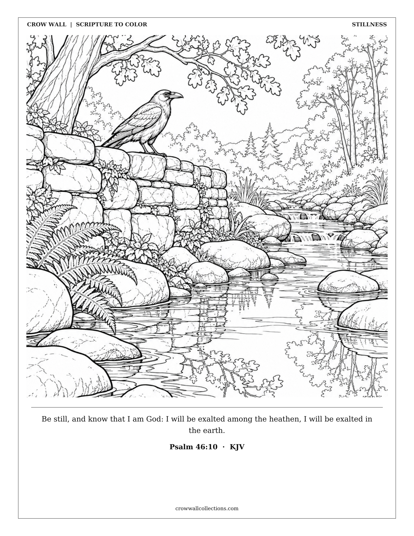 Stillness — Psalm 46:10 coloring page
