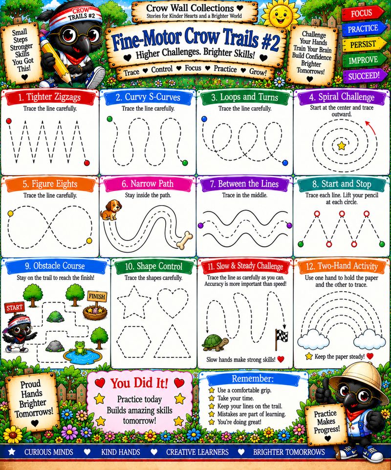 Fine-Motor Crow Trails #2 printable