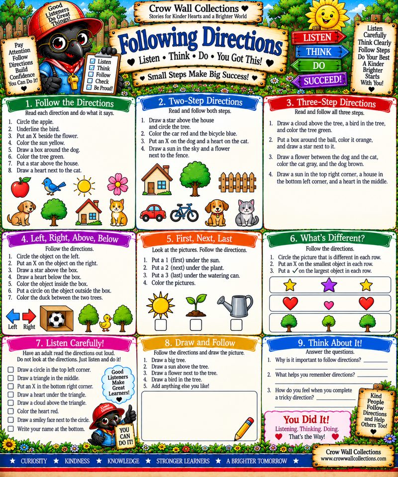Following Directions printable