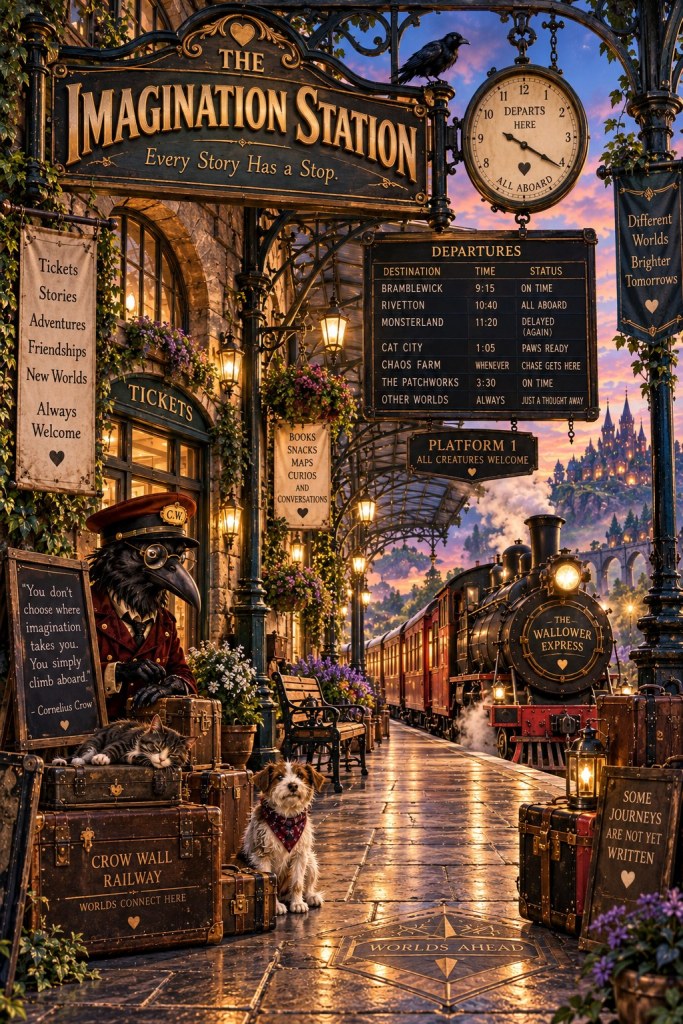 The Imagination Station, a magical Crow Wall railway connecting story worlds