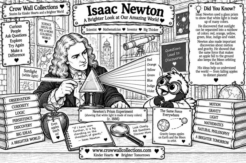Isaac Newton educational illustration
