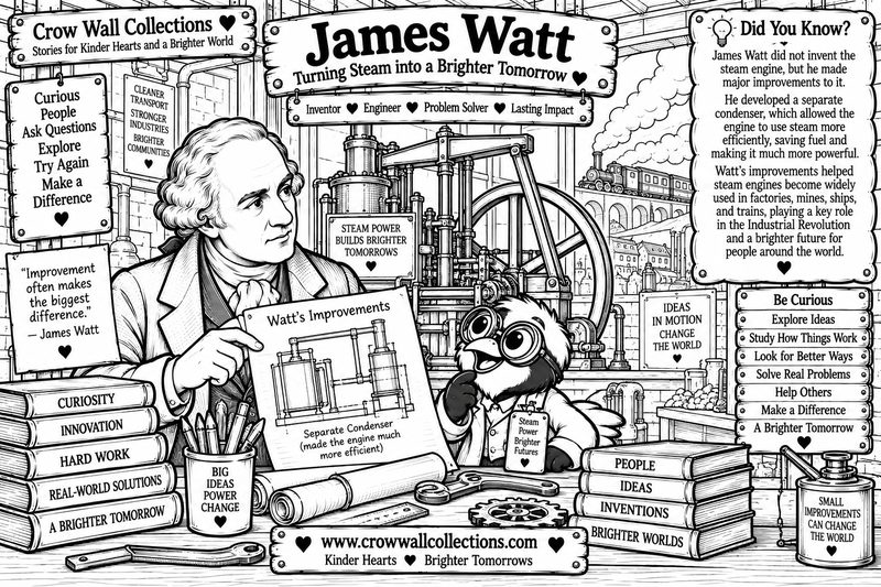 James Watt educational illustration