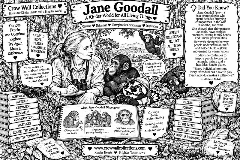 Jane Goodall educational illustration