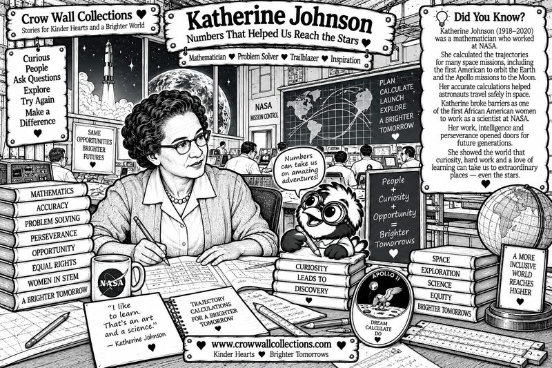 Katherine Johnson educational illustration