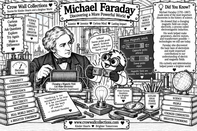 Michael Faraday educational illustration