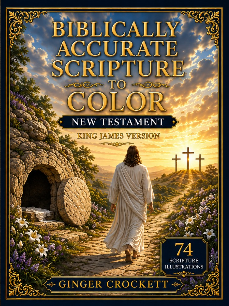 Cover of Biblically Accurate Scripture to Color: New Testament by Ginger Crockett