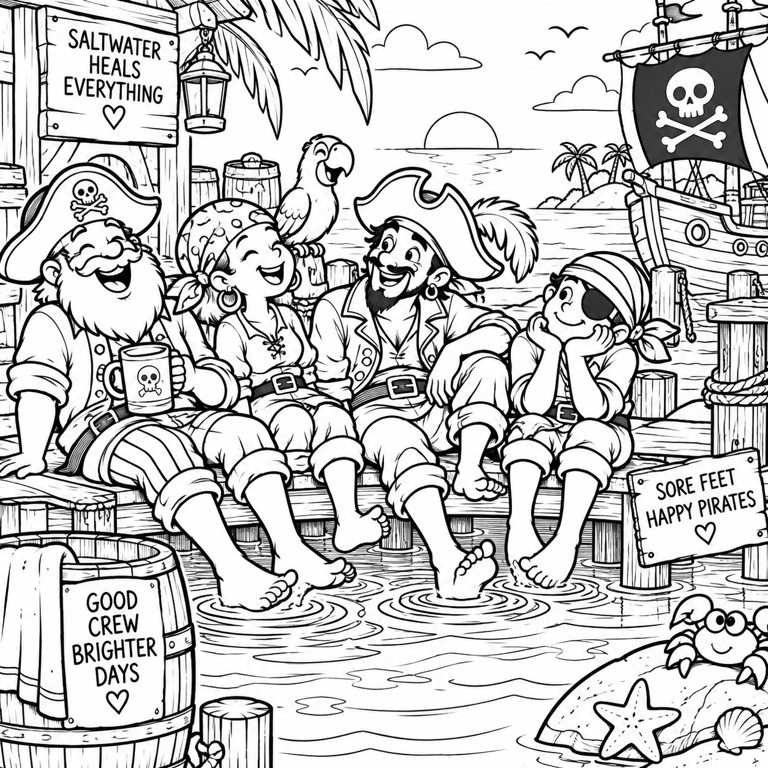Pirate Crew coloring page preview