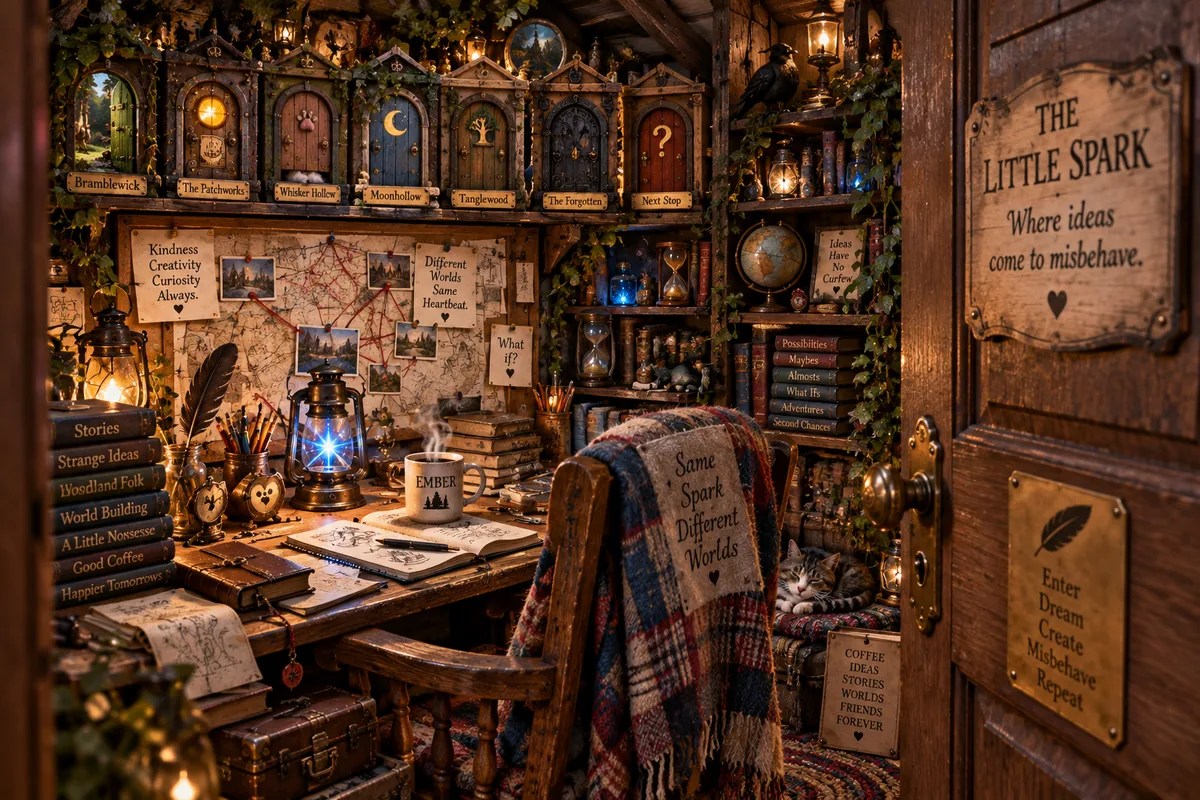 The Little Spark, Ember's cozy workshop of stories, maps, books and ideas